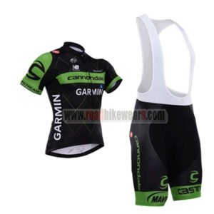 2015 Team cannondale GARMIN Cycling Bib Kit Black Green
