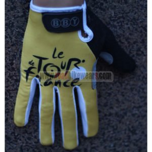 2015 Tour de France Winter Cycling Thermal Fleece Gloves Yellow Black
