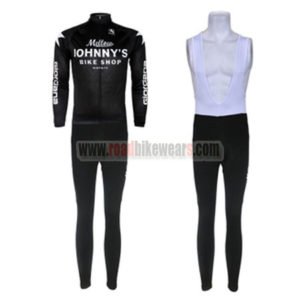 2010 Team Mellow Johnny's Cycling Long Bib Kit Black White