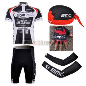 2011 Team BMC Cycling Set Jersey and Shorts+Bandana+Gloves+Arm Sleeves