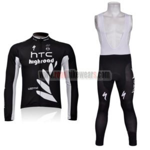 2011 Team HTC Highroad Cycling Long Bib Kit Black