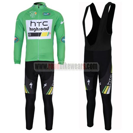 2011 Team HTC Highroad Cycling Long Black Bib Kit Green 2011 Team HTC Highroad Cycling Long Black Bib Kit Green