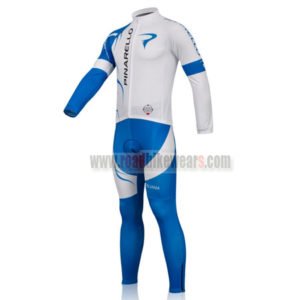 2011 Team PINARELLO Biking Long Kit White Blue