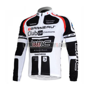 2012 BMC Pro Cycle Long Sleeve Jersey White Black