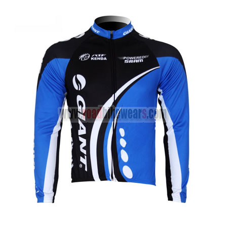 2012 Team GIANT Cycle Outfit Biking Long Sleeves Jersey Ropa De Ciclismo Black Blue | Road Wear Store
