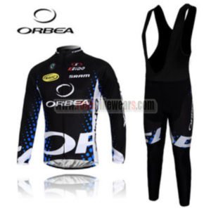 2012 Team ORBEA Cycling Long Bib Kit Black Blue