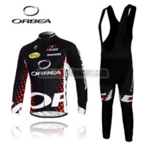 2012 Team ORBEA Riding Long Bib Kit Black Red