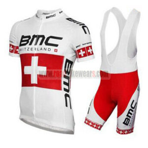 2014 Team BMC Cycling Bib Kit White Red