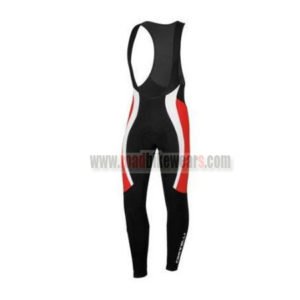 2015 Team Castelli Cycling Long Bib Pants Black Red