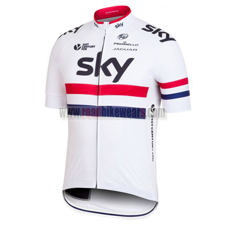 2015 Team SKY JAGUAR Cycle Apparel Winter Summer Riding Jersey Top Shirt  Maillot White Red Blue