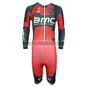 2014 Team BMC Long Sleeves Triathlon Riding Wear Skinsuit Red Black