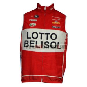 2014 Team LOTTO BELISOL Cycling Vest Sleeveless Waistcoat Rain-proof Windbreak Red White
