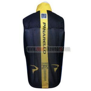 2014 Team PINARELLO Riding Vest Sleeveless Waistcoat Rain-proof Windbreak Black Yellow