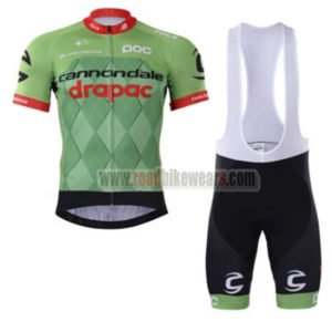 2017 Team Cannondale drapac Cycling Bib Kit Green Black Red