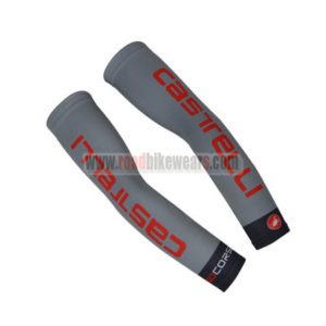 2017 Team Castelli Cycling Arm Warmers Sleeve Grey Red