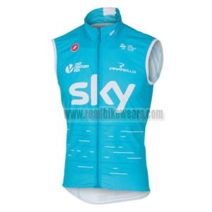 2017 Team SKY PINARELLO Riding Vest Sleeveless Waistcoat Rain-proof Windbreak Blue