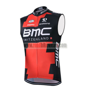 2015 Team BMC Cycling Sleeveless Vest Tank Top Red Black