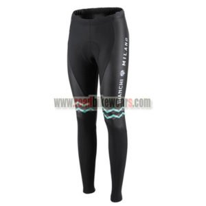 2016 Team BIANCHI Women Lady Cycling Long Pants Tights Black Green