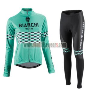 2016 Team BIANCHI Women Lady Cycling Long Suit Green