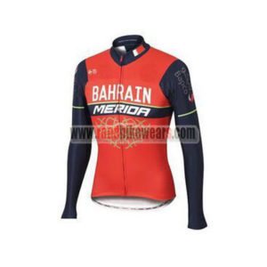 2017 Team BAHRAIN MERIDA Cycling Long Jersey Red Blue