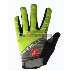 2017 Team Castelli Cycling Full Fingers Gloves Yellow Grey