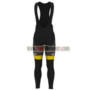 2017 Team Direct Energie VENDEE Cycling Long Bib Pants Tights Black Yellow