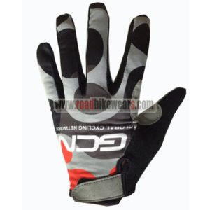 2017 Team GCN Cycling Full Fingers Gloves Black Grey Red