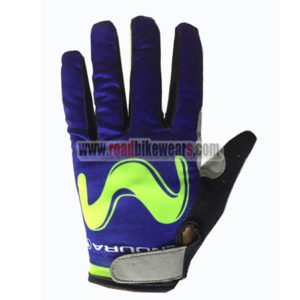 2017 Team Movistar Cycling Full Fingers Gloves Blue