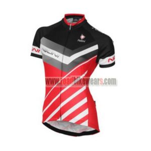2017 Team Nalini Womens Lady Riding Jersey Maillot Shirt Black Grey Red