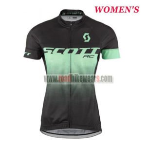 2017 Team SCOTT Womens Lady Cycle Jersey Maillot Shirt Black Green