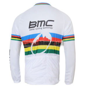 2011 Team BMC UCI Champion Riding Long Jersey White Rainbow