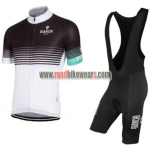 2016 Team BIANCHI Cycling Bib Kit Black White Blue