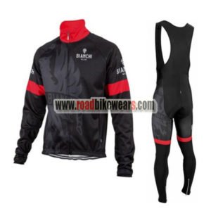 2016 Team BIANCHI Cycling Long Bib Suit Black Red