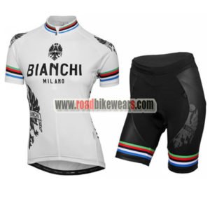 2016 Team BIANCHI Womens Cycling Kit White Rainbow