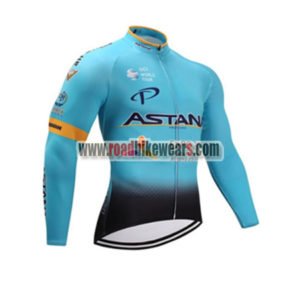 2017 Team ASTANA Cycling Long Jersey Blue Black