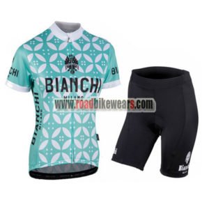 2017 Team BIANCHI Womens Cycling Kit Blue White Flowers