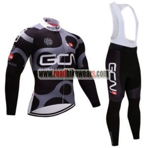 2017 Team GCN Cycling Long Bib Suit Black Grey