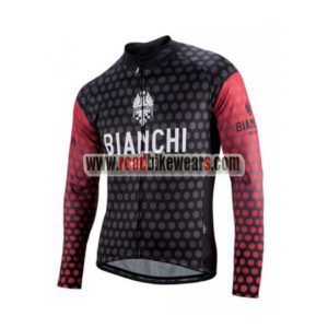 2018 Team BIANCHI Cycling Long Jersey Black Red