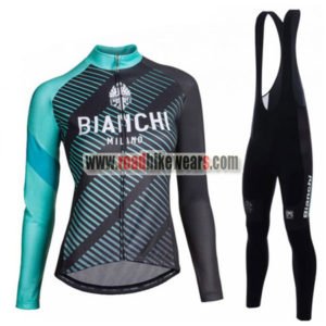 2018 Team BIANCHI Womens Cycling Bib Suit Black Blue