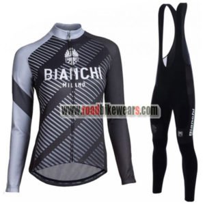 2018 Team BIANCHI Womens Cycling Bib Suit Black Grey