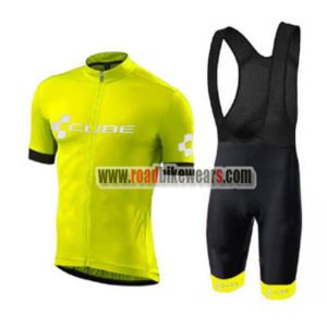 2018 Team CUBE Cycling Bib Kit Yellow
