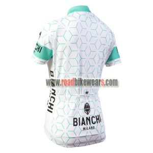 2018 Team BIANCHI Women's Lady Cycle Jersey Shirt White Blue