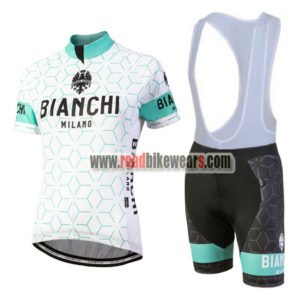 2018 Team BIANCHI Women's Lady Riding Bib Kit White Blue
