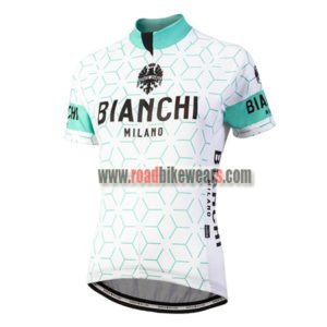 2018 Team BIANCHI Women's Lady Riding Jersey Shirt White Blue