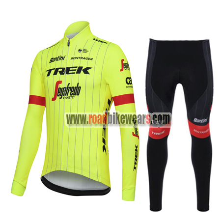 2018 Team TREK Segafredo Spring Winter Riding Outfit Biking Long Jersey and Pants Tights Regular/Fleece Fabric | Wear Store