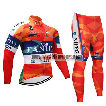2018 Team VINI FANTINI NIPPO Spring Winter Riding Outfit Biking Long Jersey  and Padded Pants Tights Regular/Fleece Fabric