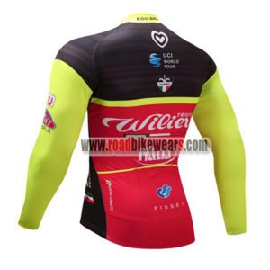 2018 Team Wilier ITALIA Biking Long Jersey Black Red Yellow