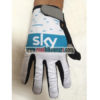 2018 Team SKY Cycling Full Finger Gloves White Blue